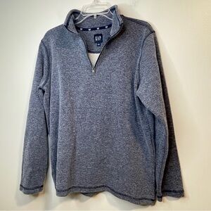 Gap Men’s Blue 1/4 Zip Mock Neck Long Sleeve Pullover Sweater L